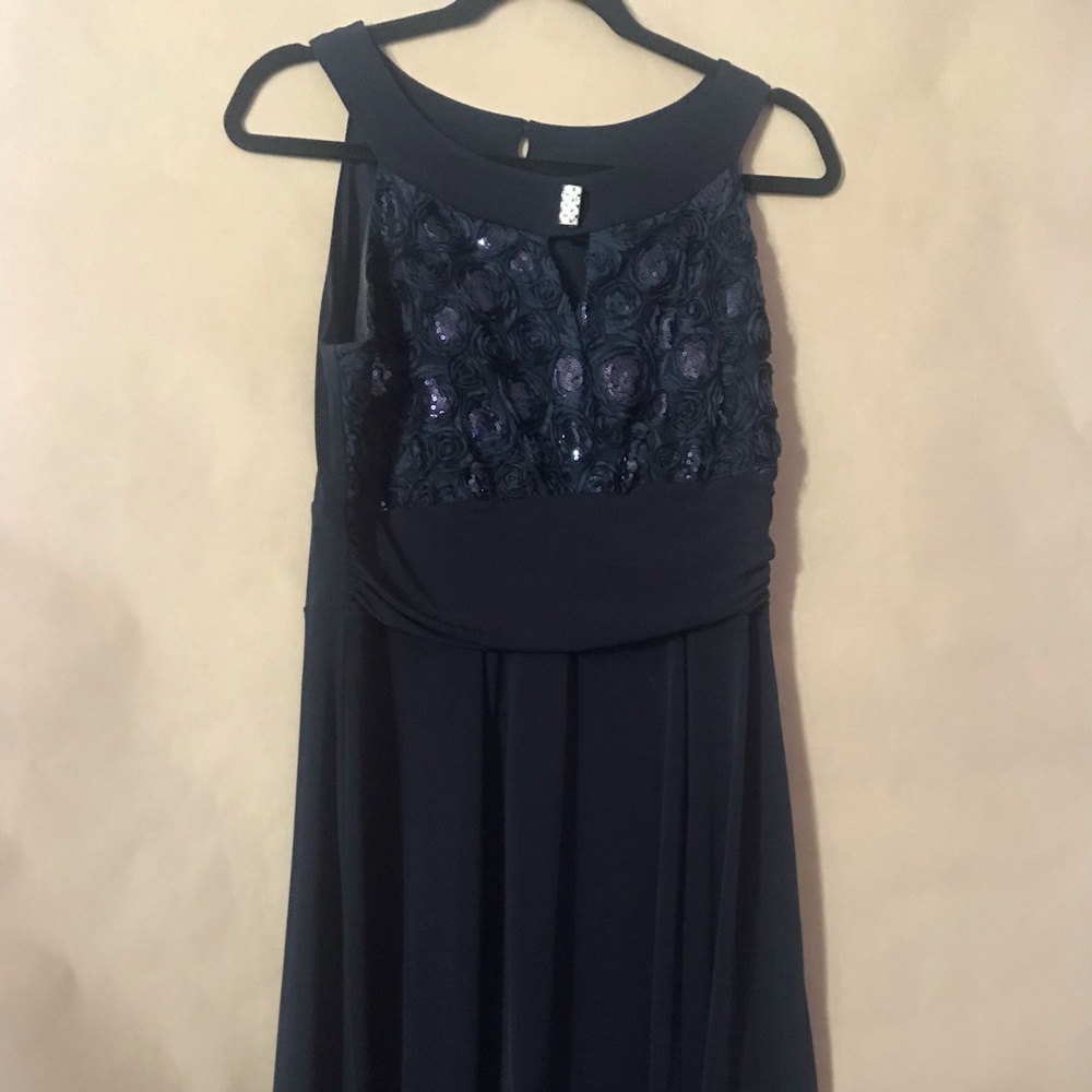 Beautiful navy blue dress with floral pattern